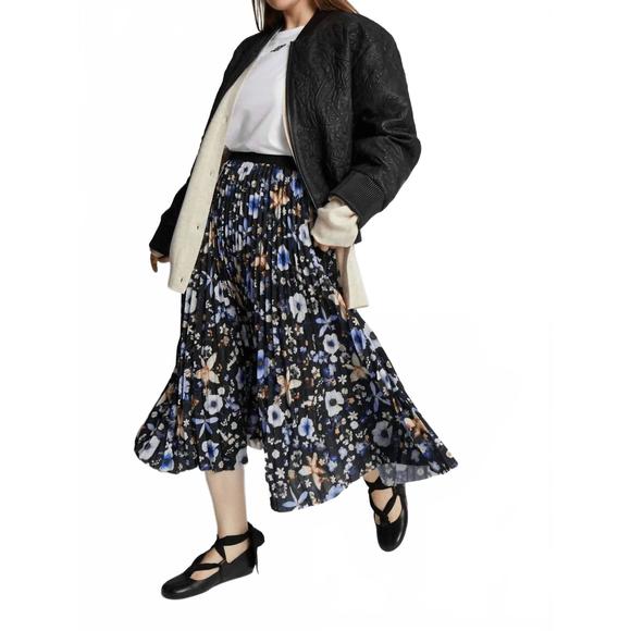 NEW MUNTHE charming floral skirt in black